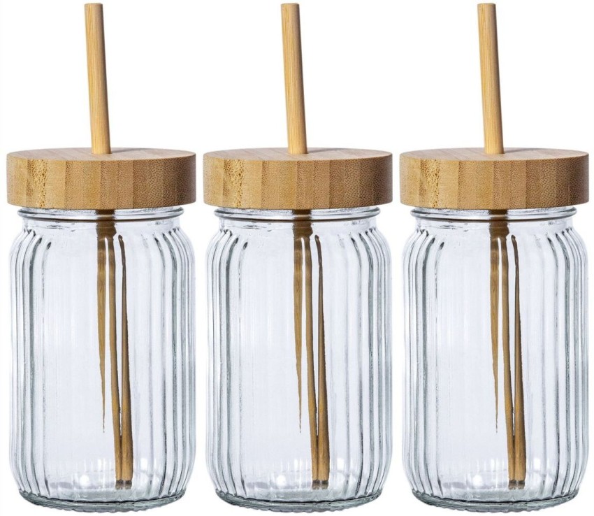 Avastro Glass Can Drinking Glass With Woodan Straw And Bamboo Lid Ice  Coffee Ripple Can Glass Tumbler Price in India - Buy Avastro Glass Can  Drinking Glass With Woodan Straw And Bamboo