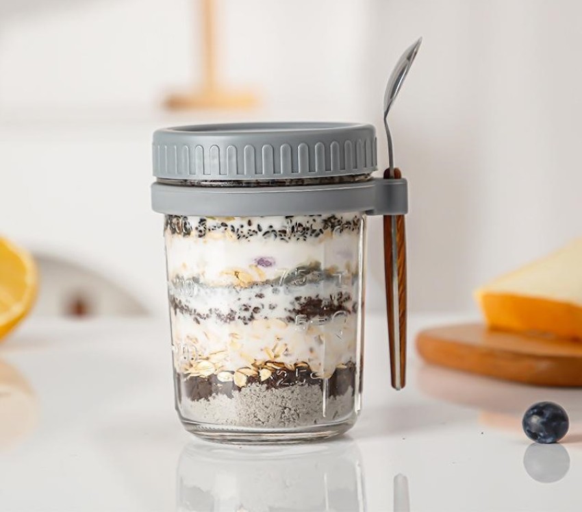 1PC,350ml Overnight Oats Containers With Lid And Spoon,Large