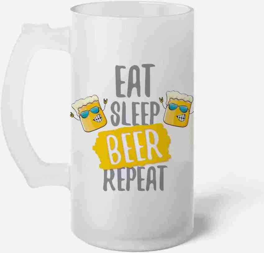 APSRA Printed Beer Glass Mug Chilled Beer, Chilled Life Quotes Printed Beer  Mug, Beer Mug Glass