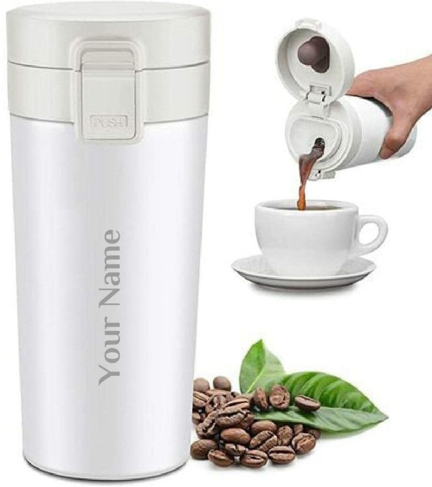 Savri Personalized Hot and Cold Flask Cup set with name engraved on it.