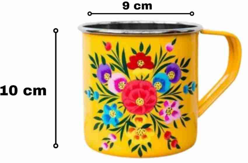 Hand Painted Stainless Steel Coffee and Tea Cup (Set of 2