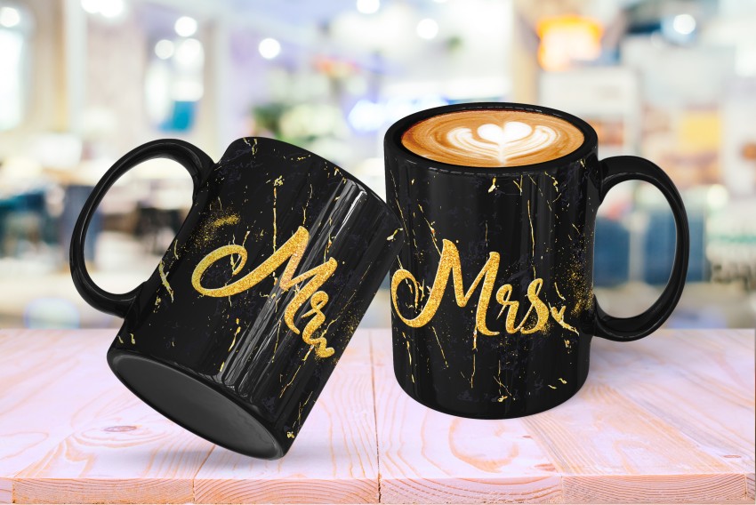 gift mafia Mr. & Mrs. Couple Coffee, Tea Cup GM00846, Set of 2