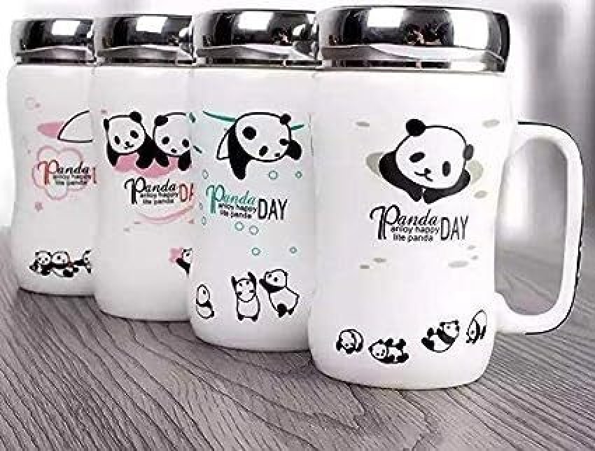Satyam Kraft Cute 3D Lazy Panda Printed Panda Ceramic Coffee Milk Tea Cup  with Funny Lid and Stainless Steel Spoon-Perfect Novelty Gift for Mom,  Girls, Girlfriend, Wife, Panda Lovers Ceramic Coffee Mug