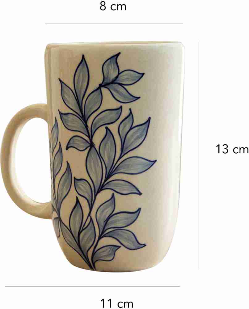 Buy Ceramic Carbon Tall Mug W/Lid cum Coaster Online - Ellementry