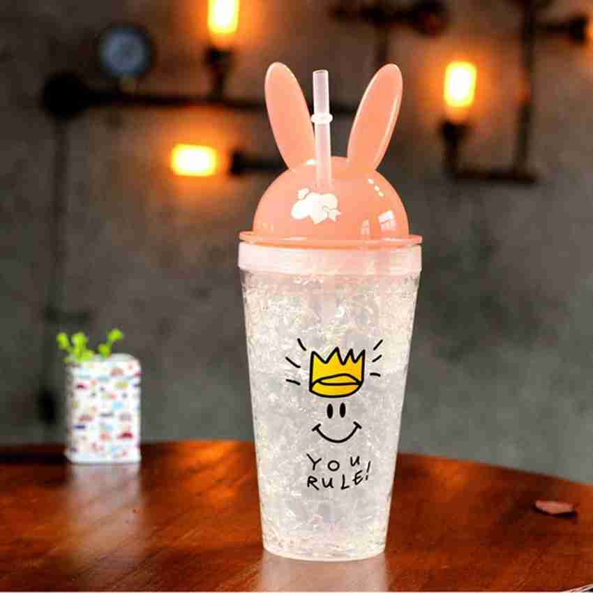 Water Bottle For Coffee Juice Milk Tea Kawaii Plastic Cold Cups With Lid  Straw]