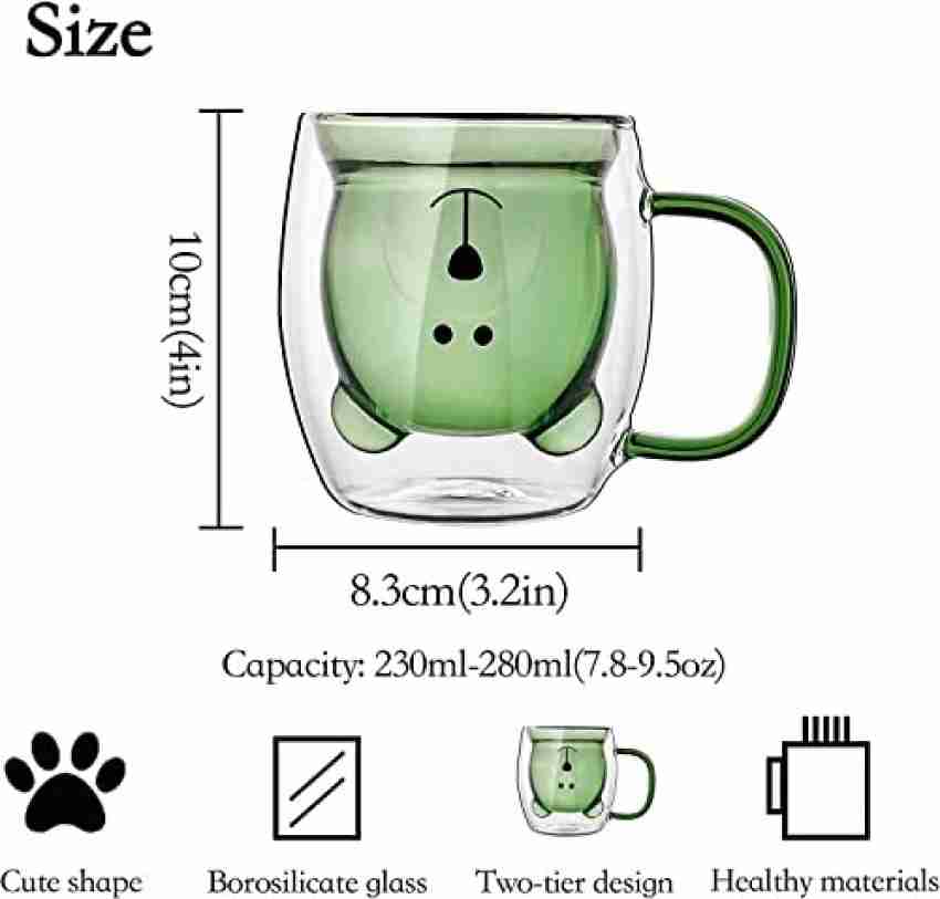 1 Piece Family Pack Cute Bear Mug Cute Bear Tea Cup 8.5 Oz Double