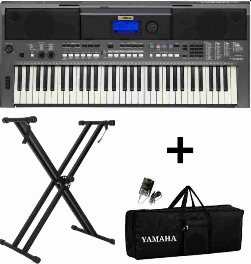YAMAHA PSR I400 CARRY CASE DOUBLE PIPE STAND 5 LED LIGHTS