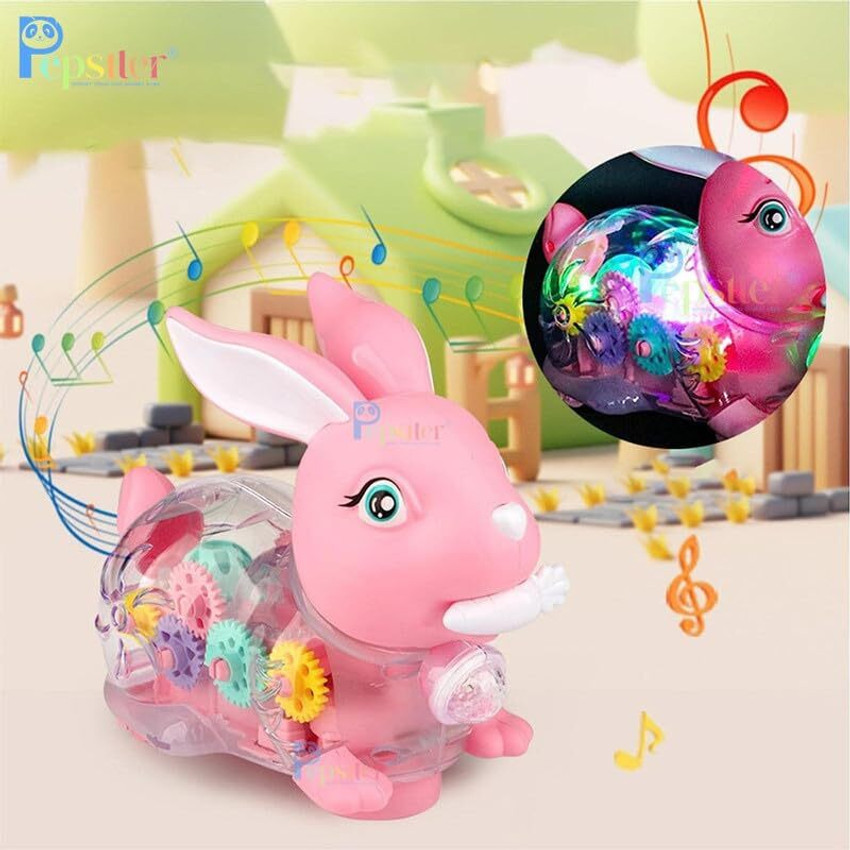 Electronic rabbit toy top
