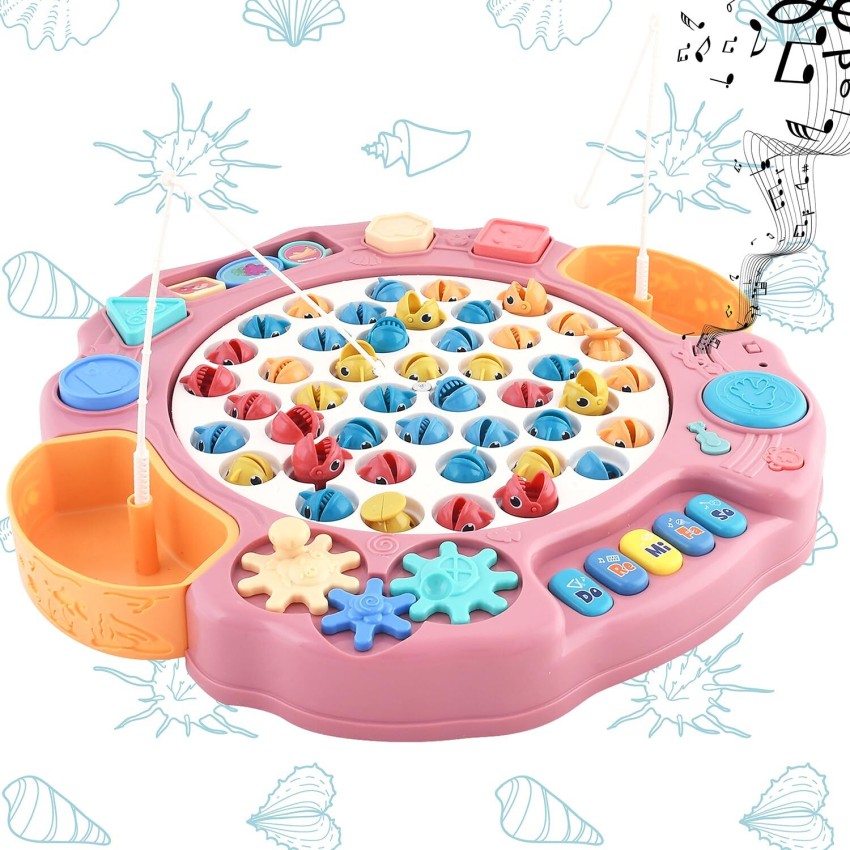 toyden 45 Colorful Fish Game, and 2 Fishing Poles with Musical