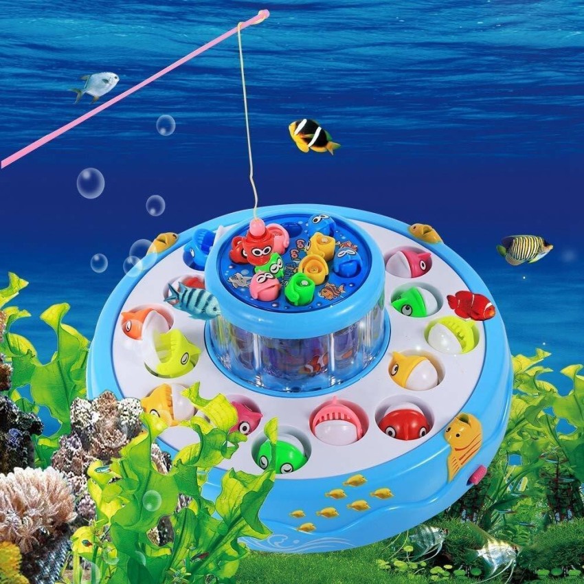 jmv Fish Catching Game Big with 26 Fishes and 4 Pods, Includes