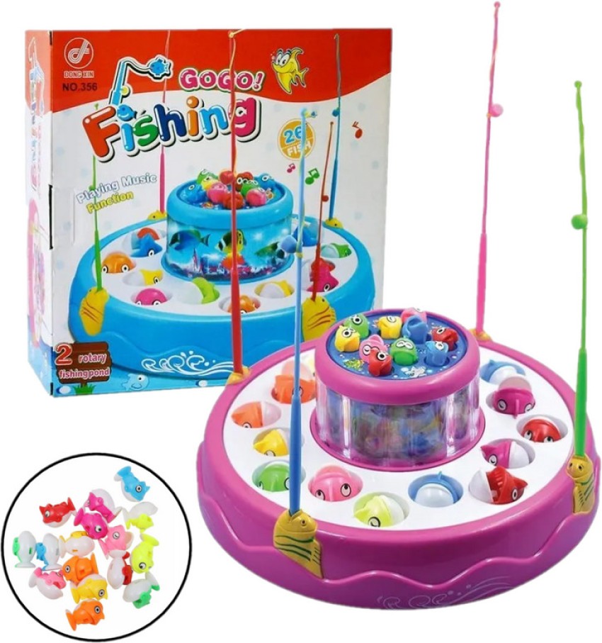 Pick And Nick Toys Fish Catching Game Big with 26 Fish and 4 Rod