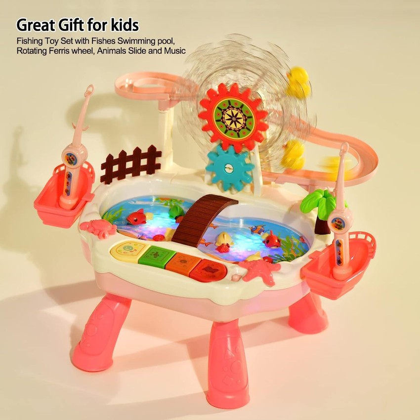 Kiddie Castle Fishing Toy Set with Rotating Ferris wheel, Animals Slide and  Music - Fishing Toy Set with Rotating Ferris wheel, Animals Slide and Music  . shop for Kiddie Castle products in