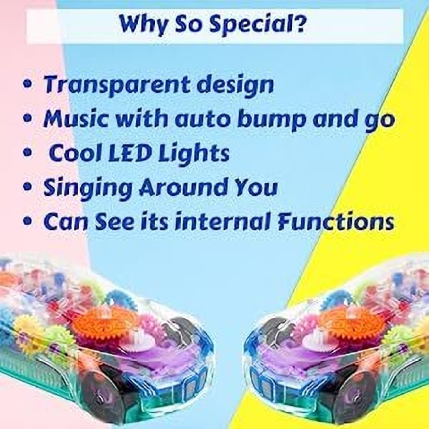 SALEOFF Transparent Musical Concept Racing Car with 3D Flashing LED Lights  for Kids-44 - Transparent Musical Concept Racing Car with 3D Flashing LED  Lights for Kids-44 . Buy Transparent Musical Concept Racing