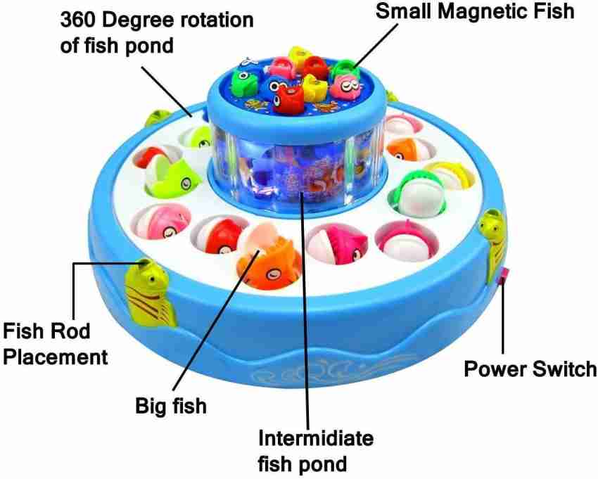 BATTERY OPERATED MUSICAL TOY FISHING GAME 45 FISHES (5 PLAYER