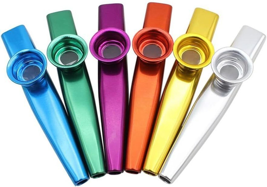 RAJry Set of 6 Color Metal Kazoo Musical Instruments Flute with 30 Pcs Kazoo Diaphragm Set of 6 Color Metal Kazoo Musical Instruments Flute with 30 Pcs Kazoo Diaphragm Buy