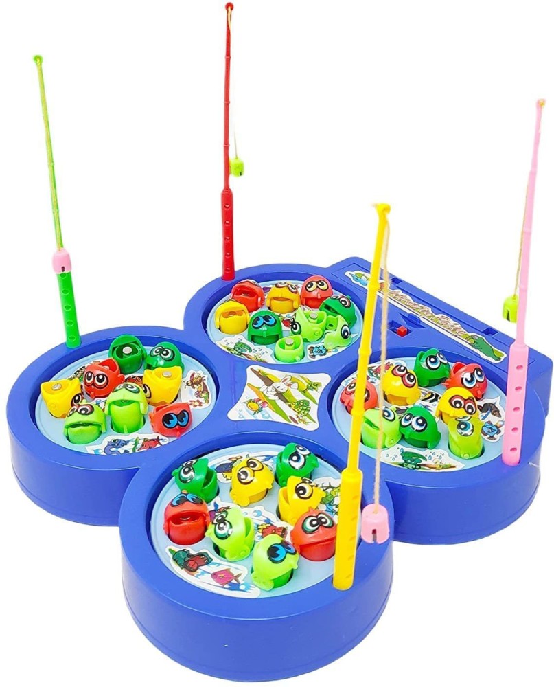 LIPSA Fishing Game Toy Set with Rotating Board, Musical Fish