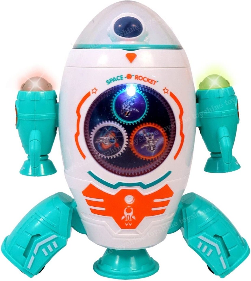NIYAMAT Space Rocket Musical Toy with Moving Gears Flashing Lights