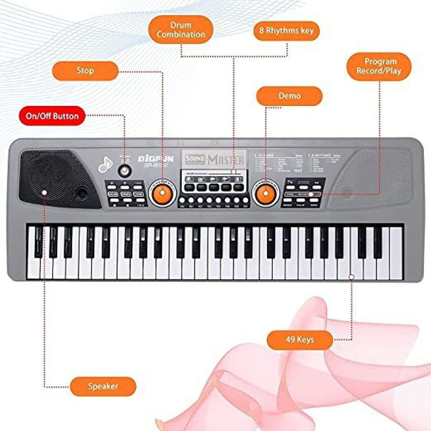 Bloomingworld toys 49 Key Piano Keyboard For Kids with DC Power