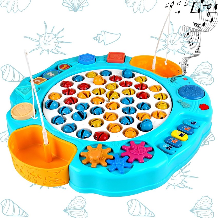 toyden 45 Colorful Fish Game, and 2 Fishing Poles with Musical Rotating  Board Toy Set - 45 Colorful Fish Game, and 2 Fishing Poles with Musical  Rotating Board Toy Set . Buy