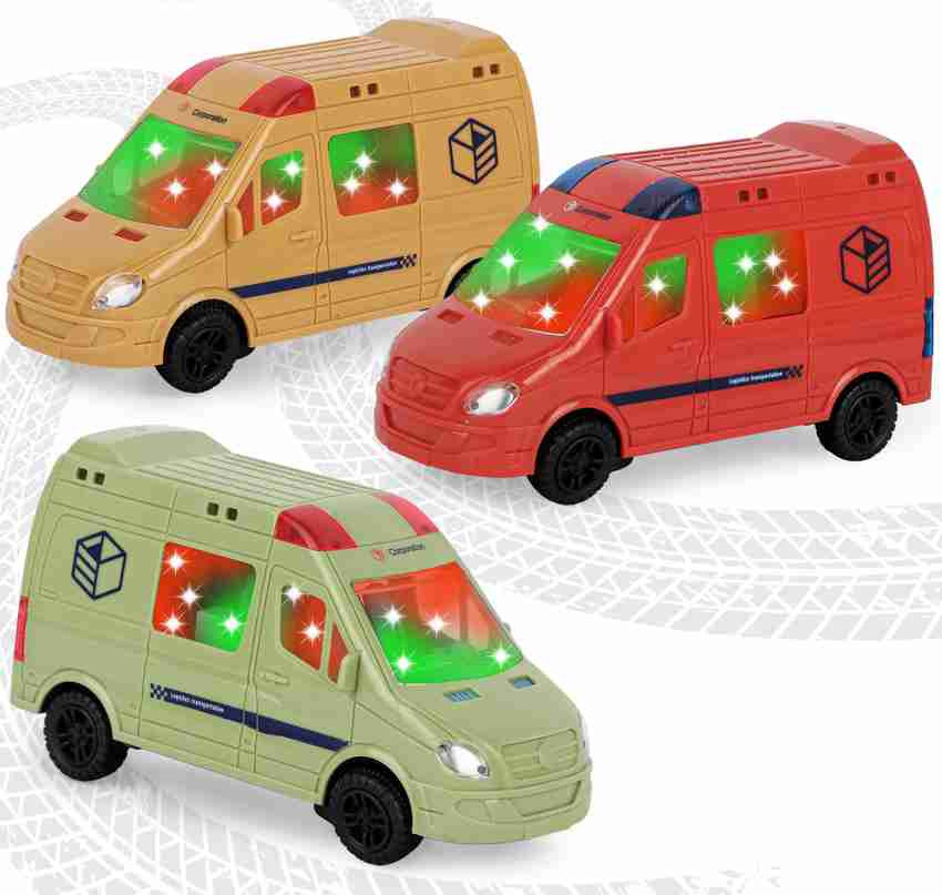 FIDDLERZ Bump and Go Toy Logistic Van with Flashing Lights and Realistic pack of one Bump and Go Toy Logistic Van with Flashing Lights and Realistic pack of one Buy van toys