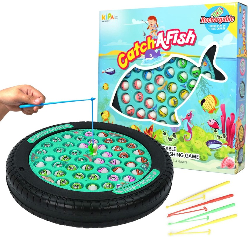 KIPA GAMING Rechargeable Fish Catching Game with Music & Rotating Board for  Kids - 45 Fishes