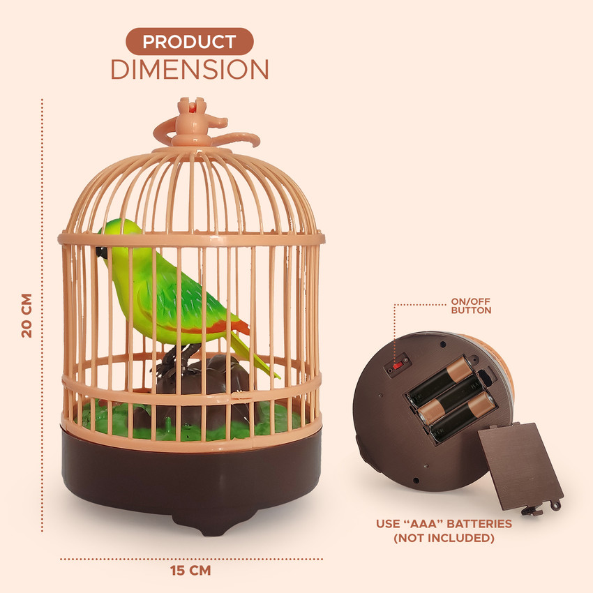 Planet of Toys Talking Parrot Cage for Baby Boys Girls Singing Mimicking Recording Repeating Talking Parrot Cage for Baby Boys Girls Singing Mimicking Recording Repeating shop for Planet