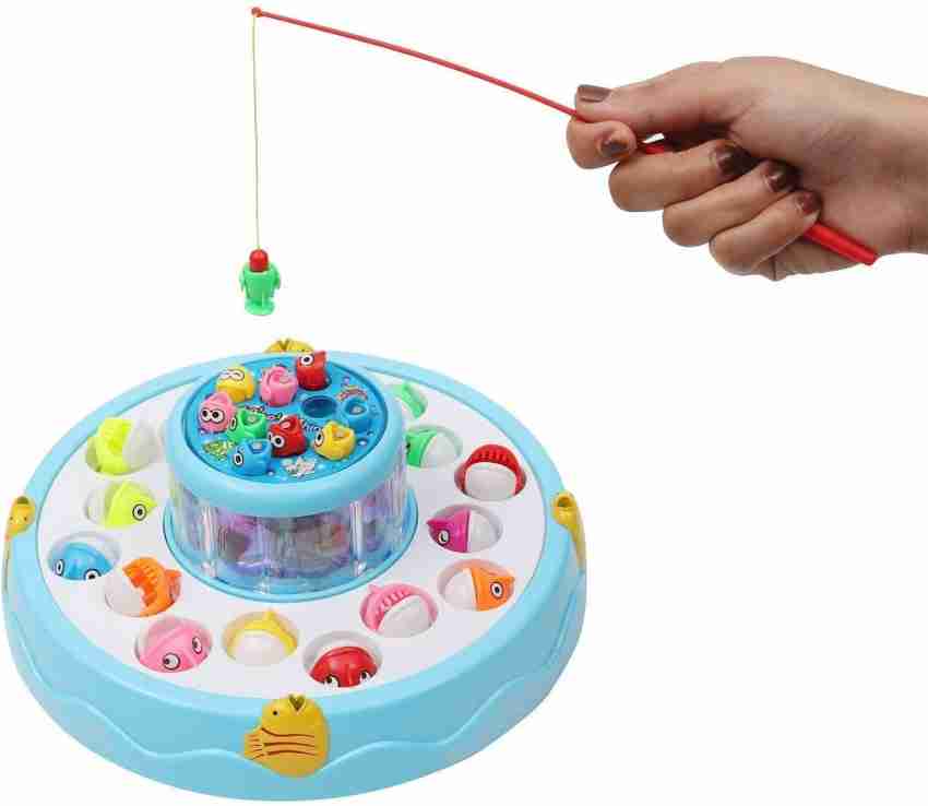 Kids Electric Fishing Game Toy Play Set with 3 Ducks,3 Fish,2