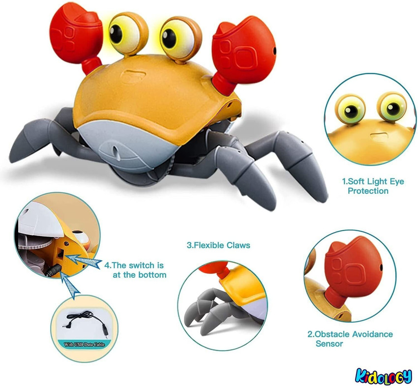 Escape Crab Automatic Obstacle Avoidance Light Music Electric Induction Crawling Toy (Green Battery Model)