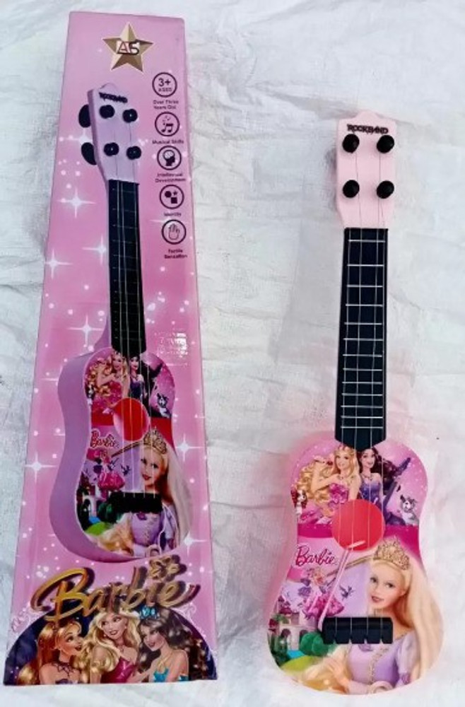 tegan Barbie Print 4 String Guitar Toy Multicolor Barbie Print