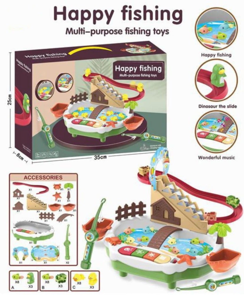 Kidology Magnetic Fishing Game Toys with Sideway and Stairs, Electronic Fishing  Game Set - Magnetic Fishing Game Toys with Sideway and Stairs, Electronic Fishing  Game Set . shop for Kidology products in