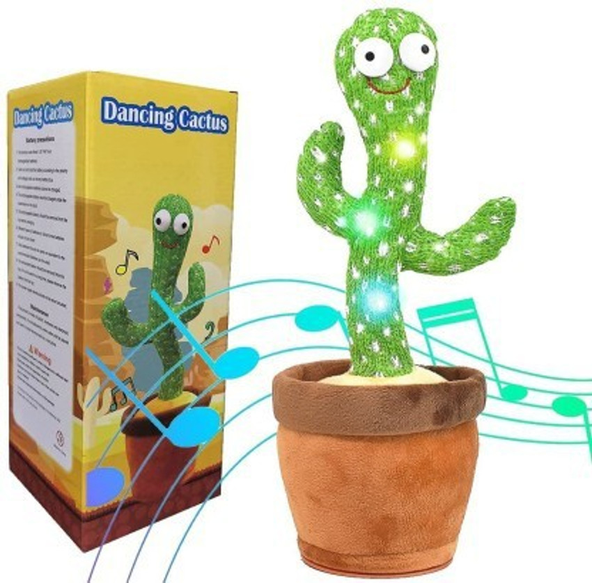 FASTFRIEND Mimicry Toy Cactus with Lights and Music Repeat and