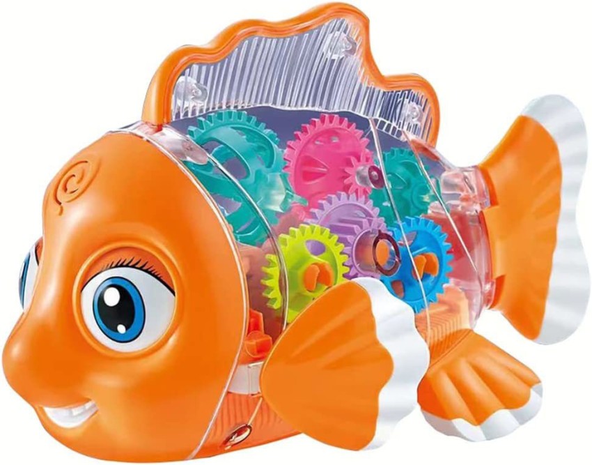 KIDSNEY Lighting Fish Musical Electric Transparent Gear Swing Toy