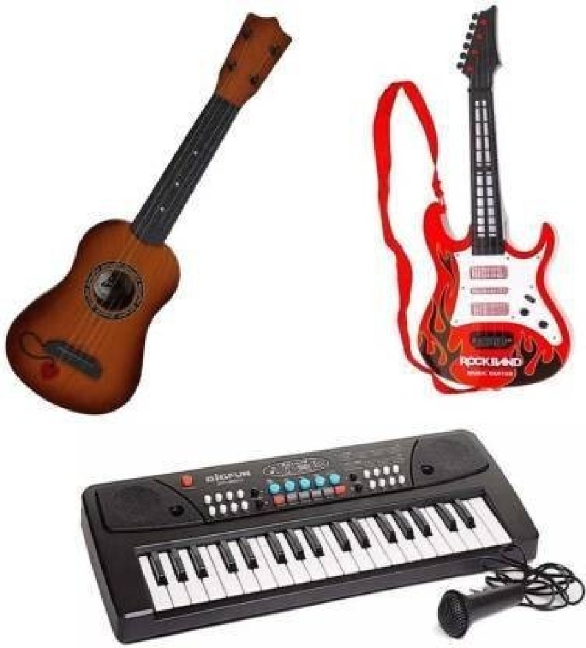 Tenmar Combo Of 3 Pack - 1pcs Light & Music Guitar & 1pcs 37key Piano  Keybord - Combo Of 3 Pack - 1pcs Light & Music Guitar & 1pcs 37key Piano  Keybord .