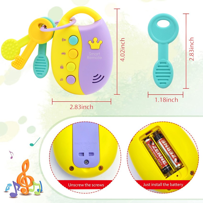 HASTHIP Musical Smart Remote Key Toys for Baby, Fake Car Toy Keys