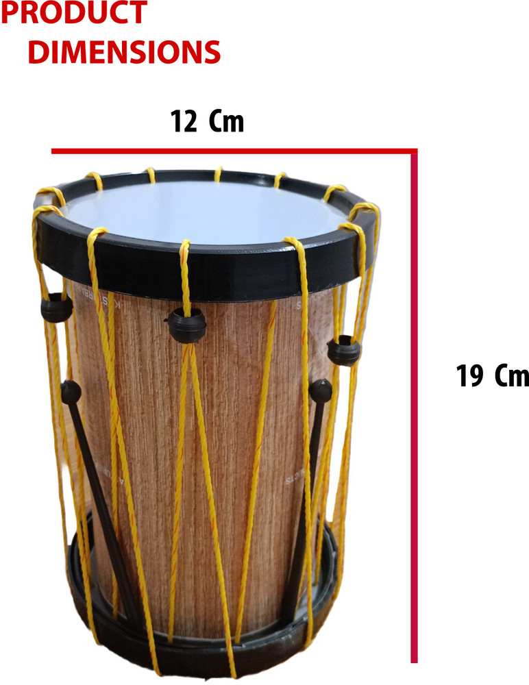 AZATTO Set of 2 Indian Made Musical Drum Chenda Dhol Toys for