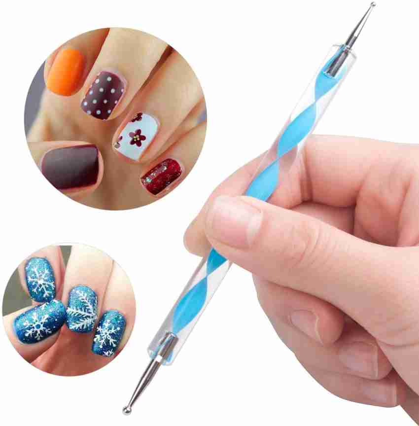 2 Way Dotting Pen Tool Nail Art Tip Dot Paint Manicure Kit (5pc)