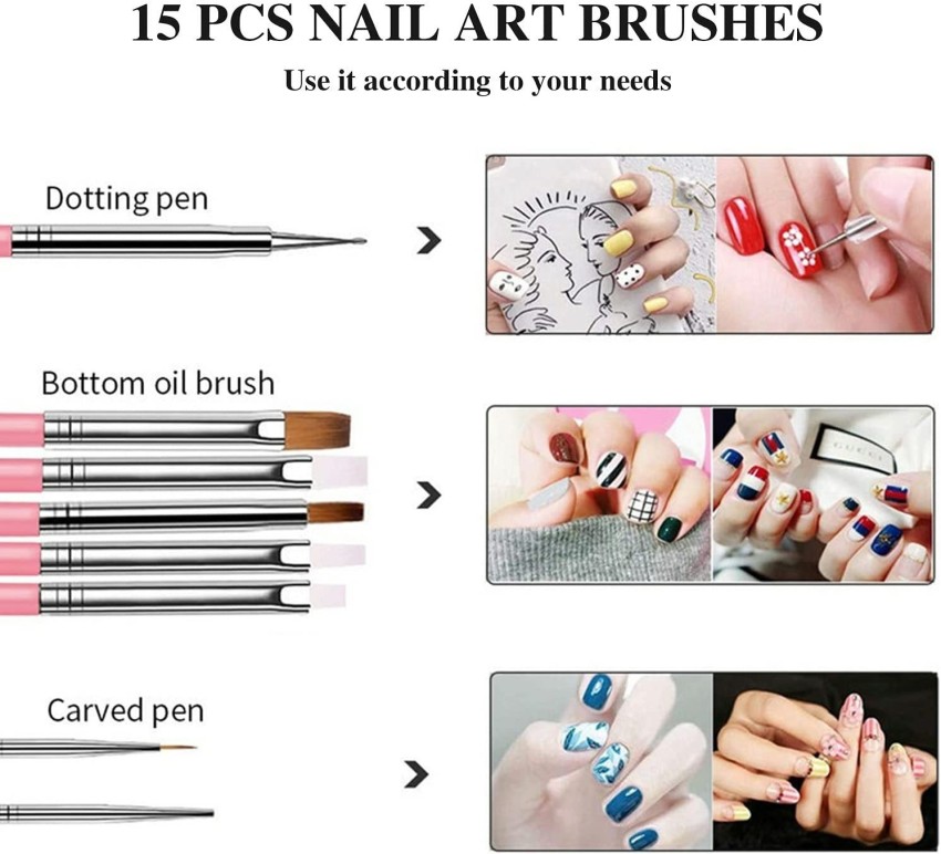 15 Pcs Nail Art Brushes