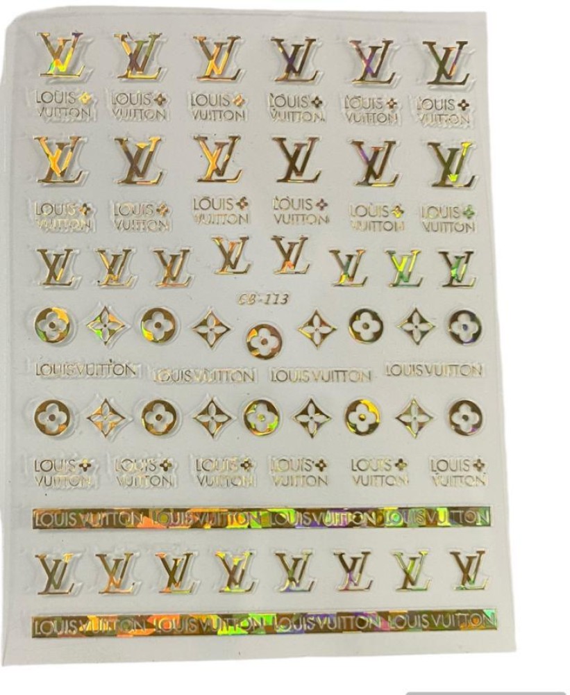 glam more louis vuittion golden color branded nail sticker - Price in  India, Buy glam more louis vuittion golden color branded nail sticker Online  In India, Reviews, Ratings & Features | Flipkart.com