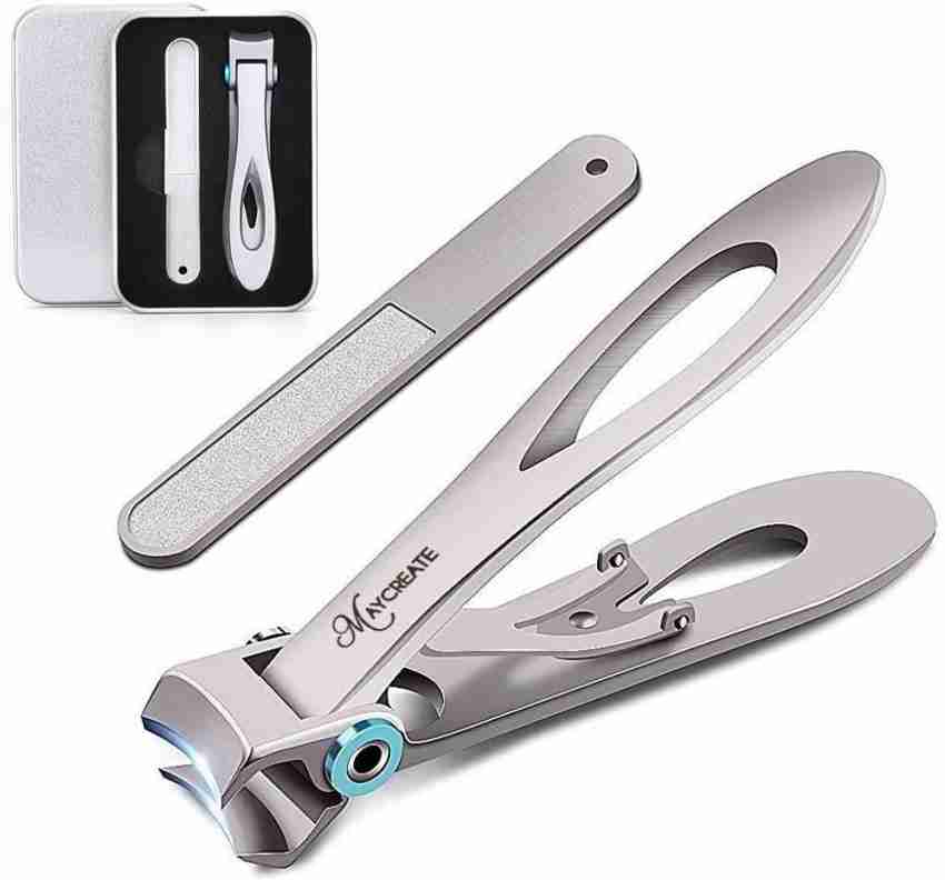 Nail Clipper High Grade Stainless Steel Toenail Clippers with Sharp Curved  Blade, No Splash Nail Clippers for Thick Nails with Catcher Silver