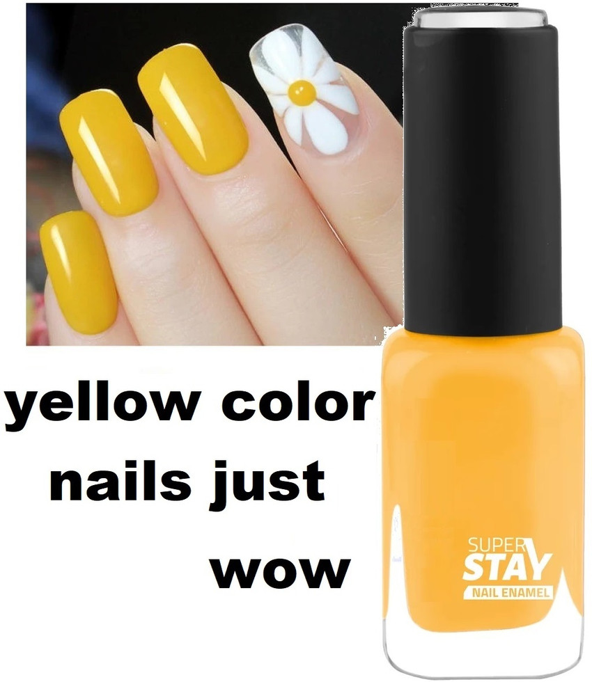 Matte yellow nail shop polish