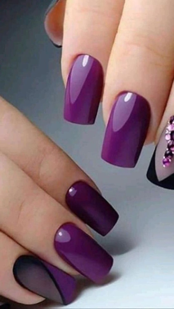 Ev - Beauty Tips and Tricks | Purple nails, Nail art, Nails