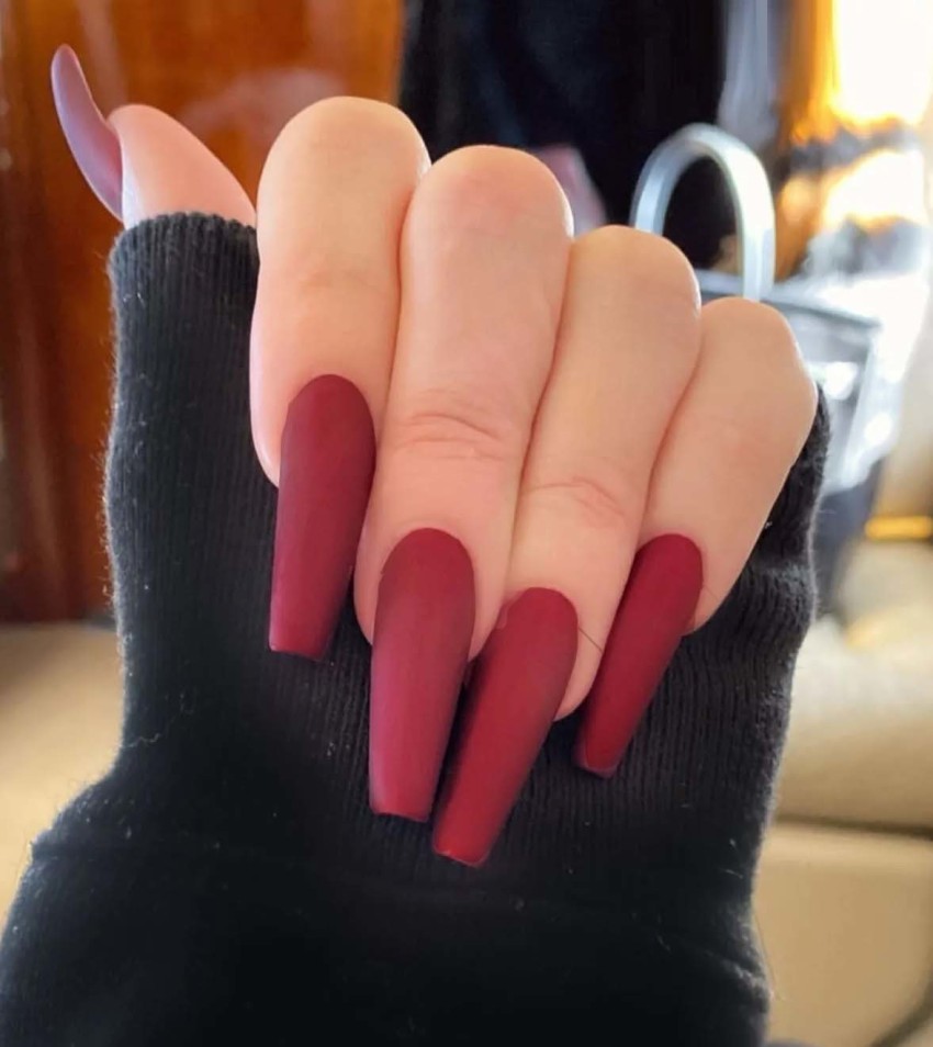 Red Velvet | Matte Medium Coffin Press-On Nails – Revel Nail