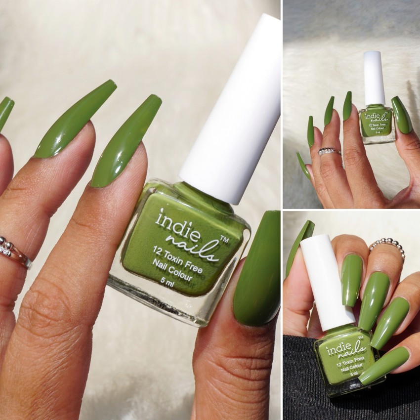 Olive Green Nail Art Design For Beginners | Deluxe Nails Sely - YouTube