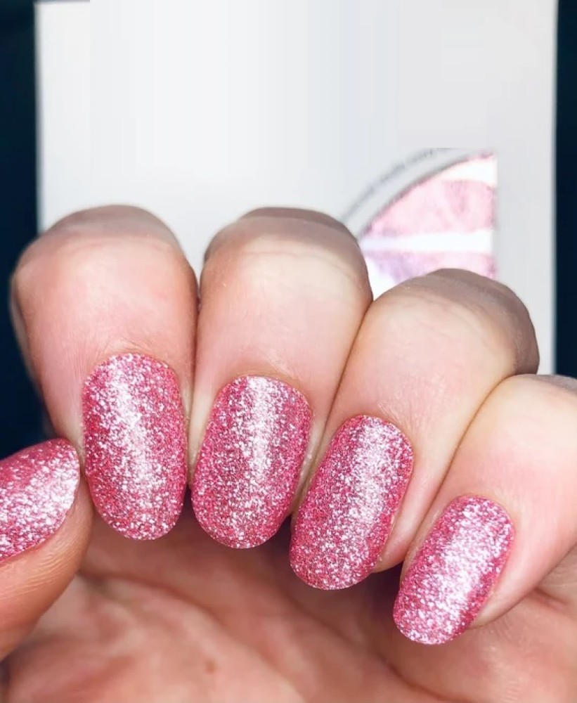 Pink Glitter Nail Polish Strips