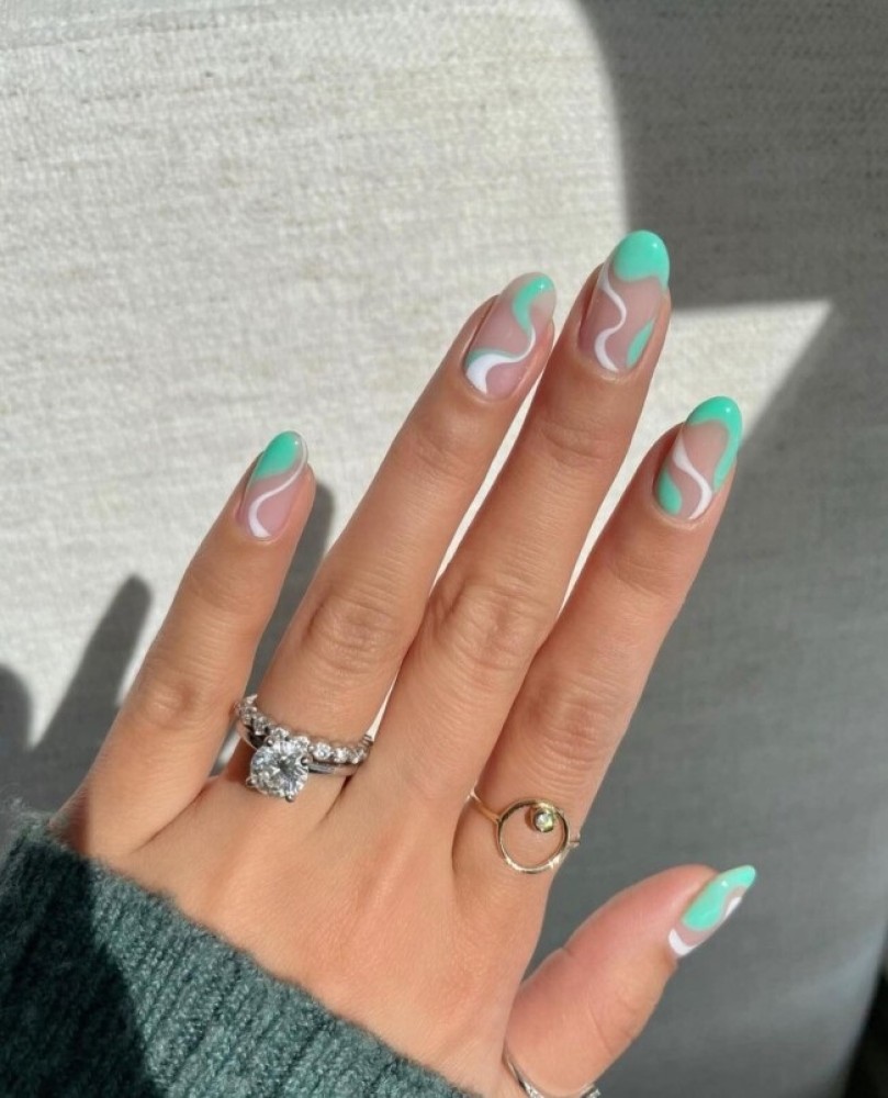 21 Unique Nails | Mint nails, Caviar nails, Green nails