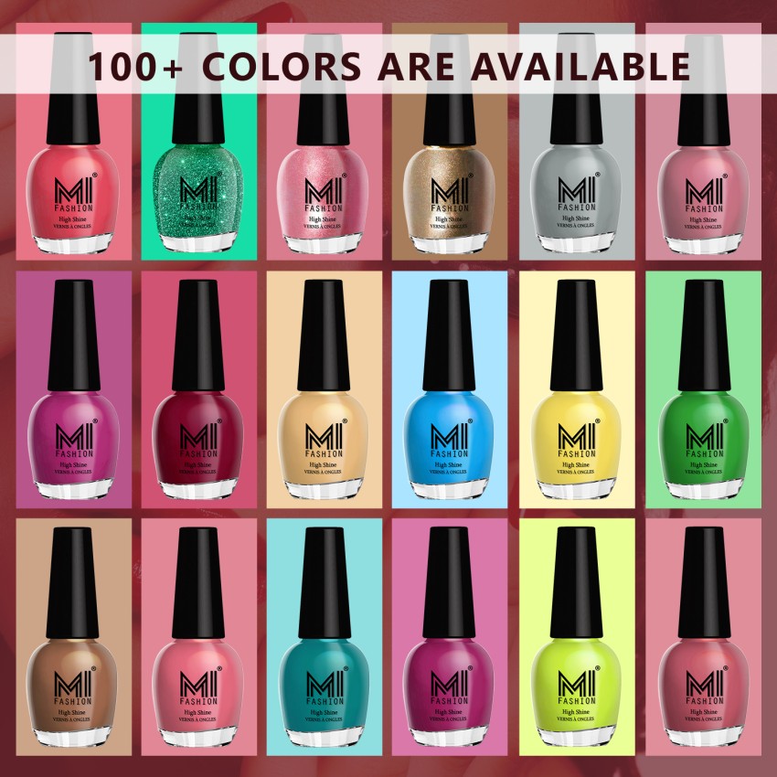 Buy NOY Quick Dry 100% Long Lasting Nail Polish Combo Set 12 Pink, Brown,  Nude, Orange Red, Peach, Metallic Magenta, Off White, Dark Maroon, Neon  Peach (Pack of 12) Online at Low