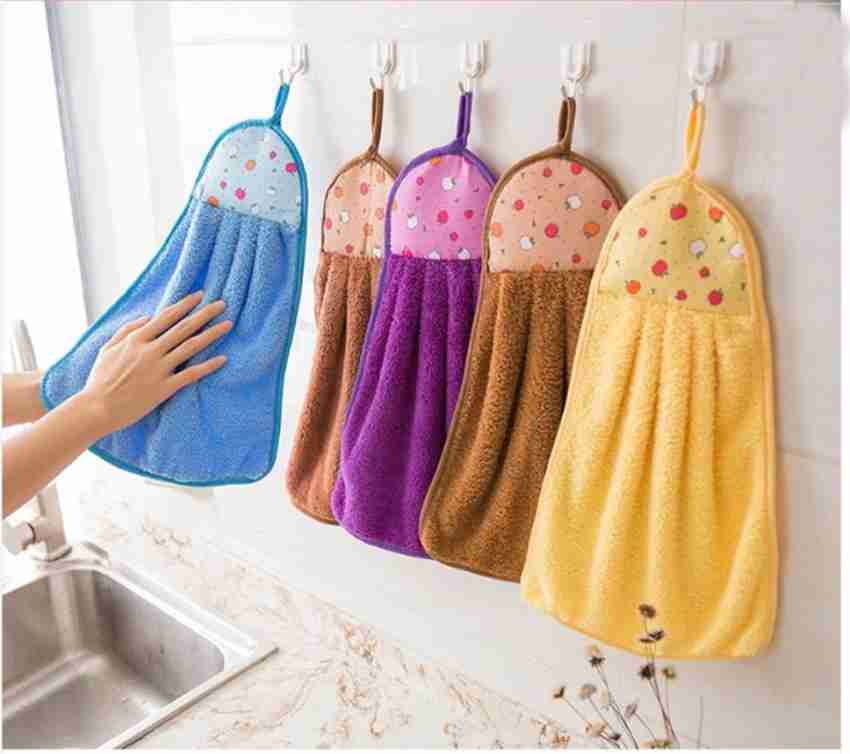 Beautiful Microfiber Wash Basin Hanging Kitchen Towel Multicolor