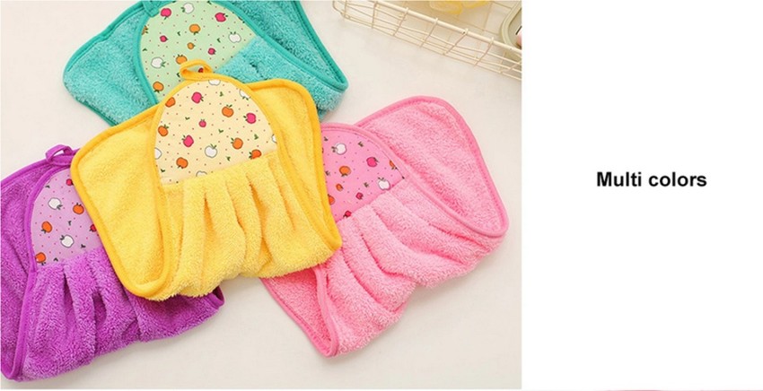 Beautiful Microfiber Wash Basin Hanging Kitchen Towel Multicolor Pack Of 4