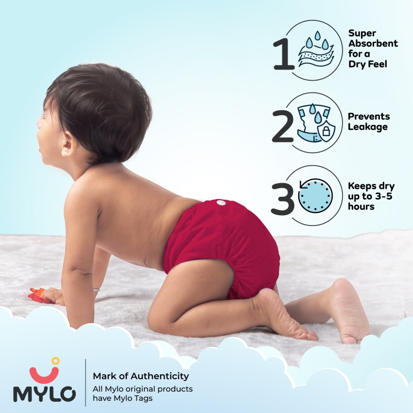 MYLO Baby: Reusable Cloth Diapers + Insert Pad, Washable, 100% Absorption,  0 - 3 yrs - Buy Baby Care Products in India