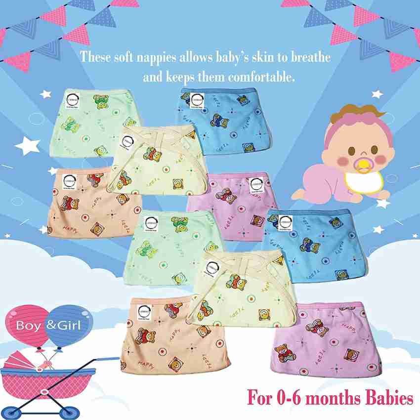 Langsprit 6 Pack Baby Cloth Diaper with 6 Highly Absorbent Inserts,  Reusable Baby Diapers, Washable Cloth Diapers Newborn, Animal World